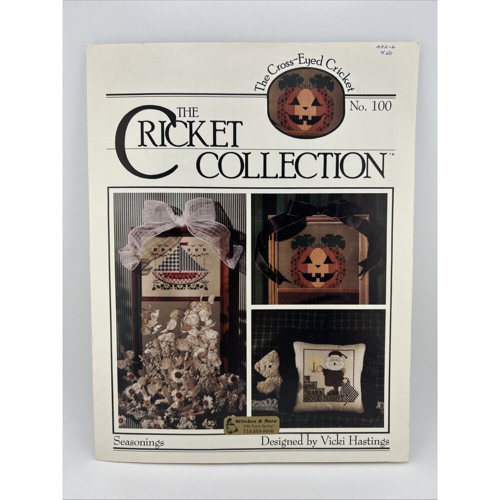 Cricket Collection Seasonings #100 Santa Halloween Sailboat Cross Stitch Leaflet